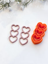 Load image into Gallery viewer, Triple Skinny Heart Polymer Clay Cutter
