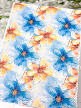 Load image into Gallery viewer, Transfer Paper 588 Blue &amp; Yellow Flowers | Image Water Transfer
