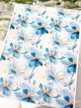 Load image into Gallery viewer, Transfer Paper 589 Blue Watercolour Flowers | Image Water Transfer
