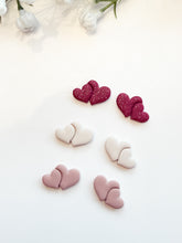 Load image into Gallery viewer, Double Heart Stud Mirrored Set Polymer Clay Cutters
