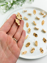 Load image into Gallery viewer, 18K Real Gold Plated Wavy Oval Posts with 316 Surgical Stainless Steel Posts
