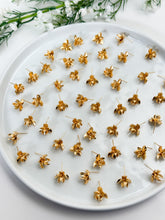 Load image into Gallery viewer, 18K Gold Plated Amaryllis Flower Stud Post with Loop
