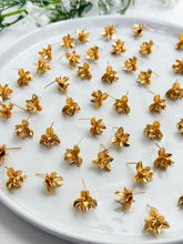 Load image into Gallery viewer, 18K Gold Plated Amaryllis Flower Stud Post with Loop
