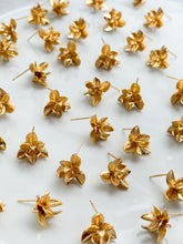 Load image into Gallery viewer, 18K Gold Plated Amaryllis Flower Stud Post with Loop
