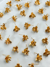 Load image into Gallery viewer, 18K Gold Plated Amaryllis Flower Stud Post with Loop
