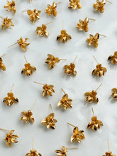 Load image into Gallery viewer, 18K Gold Plated Amaryllis Flower Stud Post with Loop
