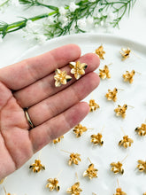 Load image into Gallery viewer, 18K Gold Plated Amaryllis Flower Stud Post with Loop
