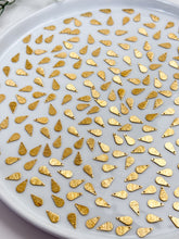 Load image into Gallery viewer, Textured Pointy Drop Brass Charms with Hole
