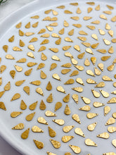 Load image into Gallery viewer, Textured Pointy Drop Brass Charms with Hole
