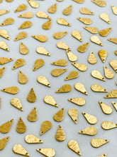 Load image into Gallery viewer, Textured Pointy Drop Brass Charms with Hole
