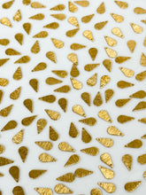Load image into Gallery viewer, Textured Pointy Drop Brass Charms with Hole
