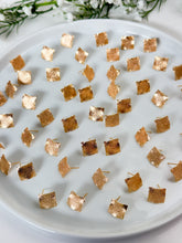 Load image into Gallery viewer, 18K Real Gold Plated Wavy Spotted Square Studs with 316 Surgical Stainless Steel Posts
