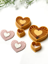 Load image into Gallery viewer, Corduroy Heart Embedded Polymer Clay Cutter

