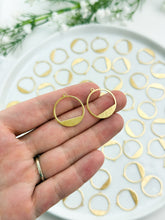 Load image into Gallery viewer, Textured Circle Shape Raw Brass Pendant with Hole
