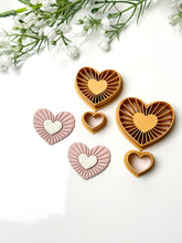 Load image into Gallery viewer, Corduroy Heart Embedded Polymer Clay Cutter
