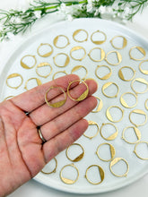 Load image into Gallery viewer, Textured Circle Shape Raw Brass Pendant with Hole
