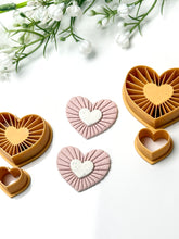 Load image into Gallery viewer, Corduroy Heart Embedded Polymer Clay Cutter
