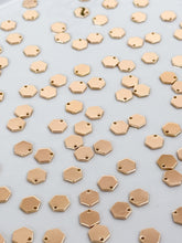Load image into Gallery viewer, 18K Gold/Platinum Plated Brass Hexagon Charm/Pendant with One Hole
