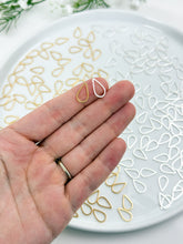 Load image into Gallery viewer, 18K Gold/925 Sterling Silver Plated Small Teardrop Bezel Connector
