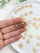 Load image into Gallery viewer, 18K Gold Plated Flower Cubic Zirconia Connector with Two Holes
