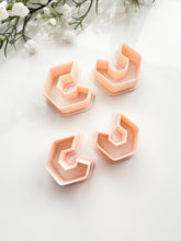 Load image into Gallery viewer, Hexagon Hoop Mirrored Set Polymer Clay Cutters
