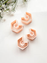 Load image into Gallery viewer, Hexagon Hoop Mirrored Set Polymer Clay Cutters
