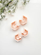 Load image into Gallery viewer, Hexagon Hoop Mirrored Set Polymer Clay Cutters
