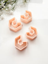 Load image into Gallery viewer, Hexagon Hoop Mirrored Set Polymer Clay Cutters
