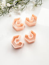 Load image into Gallery viewer, Hexagon Hoop Mirrored Set Polymer Clay Cutters
