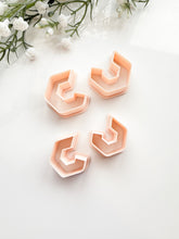 Load image into Gallery viewer, Hexagon Hoop Mirrored Set Polymer Clay Cutters
