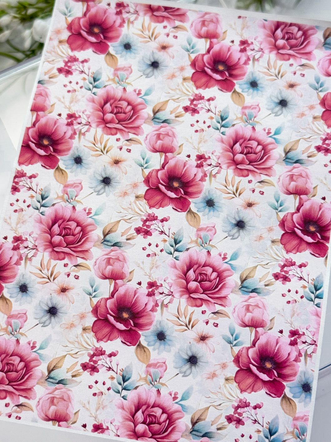 Transfer Paper 446 Large Red Florals | Image Water Transfer