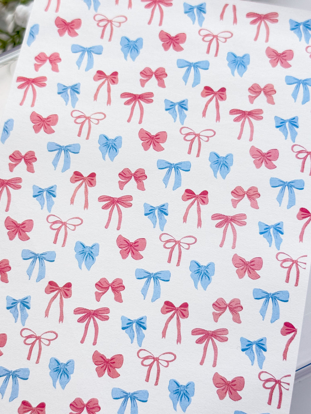 Transfer Paper 449 Pink & Blue Bows | Image Water Transfer