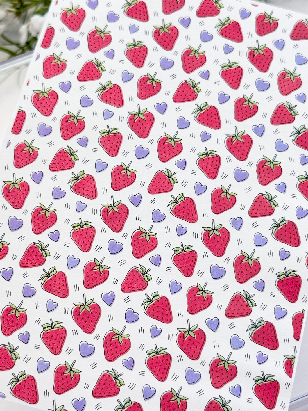 Transfer Paper 454 Strawberries & Hearts | Image Water Transfer