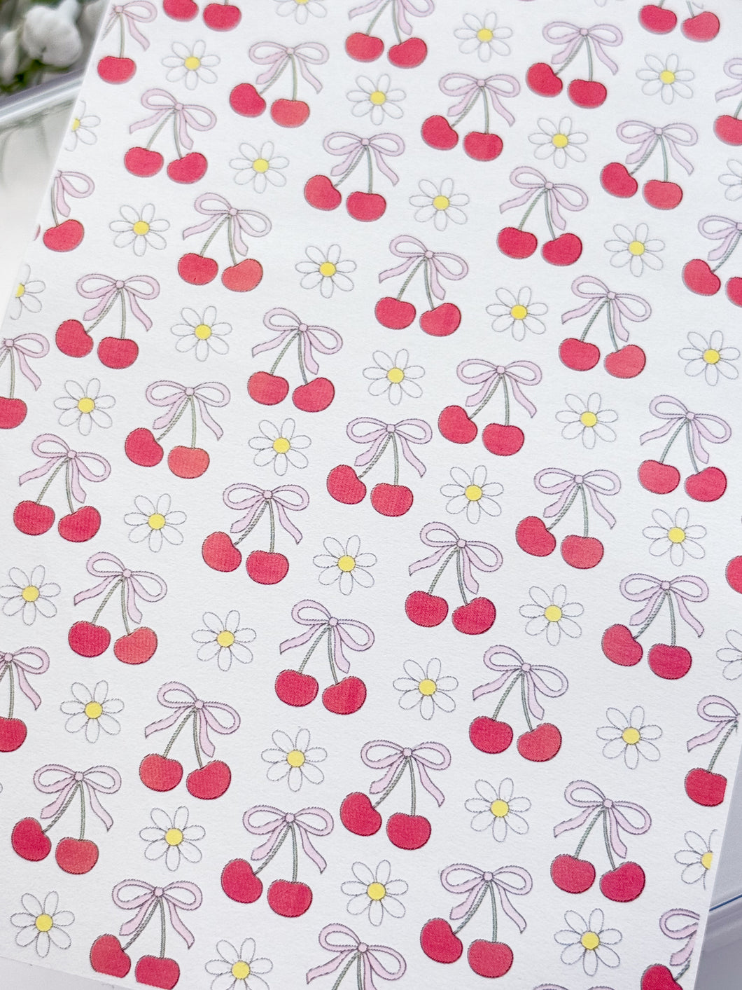 Transfer Paper 455 Cherry Bows & Daisies | Image Water Transfer