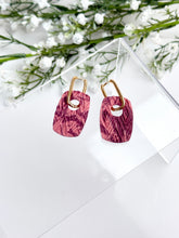 Load image into Gallery viewer, The Mauve Marble Rectangle Hoops
