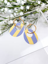 Load image into Gallery viewer, The Butter Yellow &amp; Lila Stripes Thick Hoops
