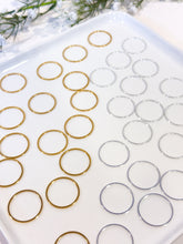 Load image into Gallery viewer, 24K Gold/925 Sterling Silver Plated Circle Brass Bezel Connector (multiple sizes)
