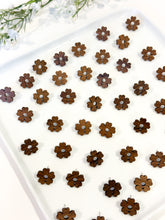 Load image into Gallery viewer, Natural Walnut Wood Flower Earring Studs with Surgical Stainless Steel Posts
