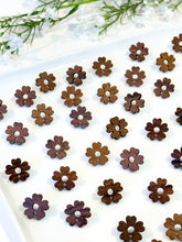 Load image into Gallery viewer, Natural Walnut Wood Flower Earring Studs with Surgical Stainless Steel Posts

