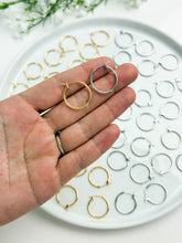 Load image into Gallery viewer, 18K Gold/Rhodium Plated Circle Thick Hoops
