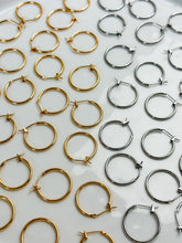 Load image into Gallery viewer, 18K Gold/Rhodium Plated Circle Thick Hoops
