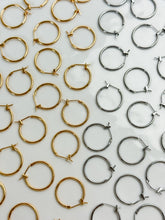 Load image into Gallery viewer, 18K Gold/Rhodium Plated Circle Thick Hoops

