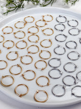 Load image into Gallery viewer, 18K Gold/Rhodium Plated Circle Thick Hoops
