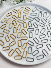 Load image into Gallery viewer, 18K Gold/Rhodium Plated Thick Rectangle Hoops

