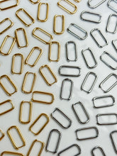 Load image into Gallery viewer, 18K Gold/Rhodium Plated Thick Rectangle Hoops
