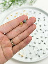 Load image into Gallery viewer, 18K Gold/Rhodium Plated Heart Posts with 316 Stainless Steel Stud Posts
