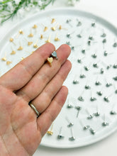 Load image into Gallery viewer, 18K Gold/Rhodium Plated Heart Posts with 316 Stainless Steel Stud Posts
