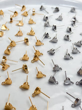 Load image into Gallery viewer, 18K Gold/Rhodium Plated Heart Posts with 316 Stainless Steel Stud Posts
