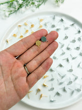 Load image into Gallery viewer, 18K Real Gold/Rhodium Plated Hexagon with 316 Stainless Steel Ear Pins
