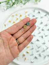 Load image into Gallery viewer, 18K Real Gold/Rhodium Plated Hexagon with 316 Stainless Steel Ear Pins
